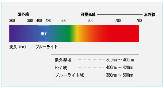 有害光線HEV（高エネルギー可視光線）が眼に与える影響